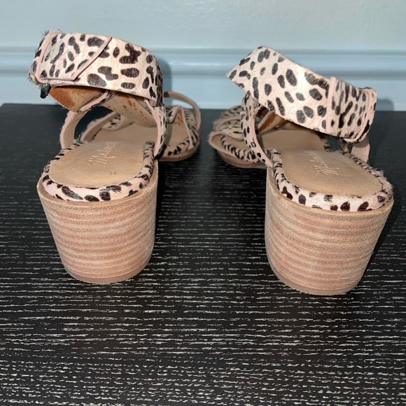 Madewell Calf Hair Leopard Sandals Size 6 – Block Heel Strappy - Picture 3 of 10